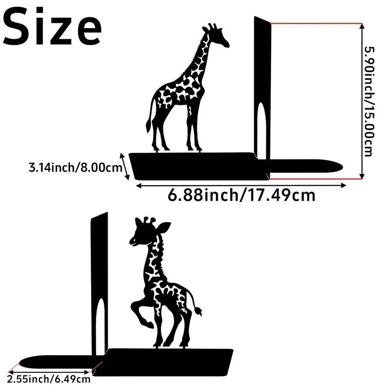 Artistic Giraffe Bookend