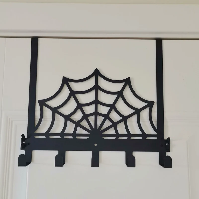 Spider Web-Themed Wall Hook Rack