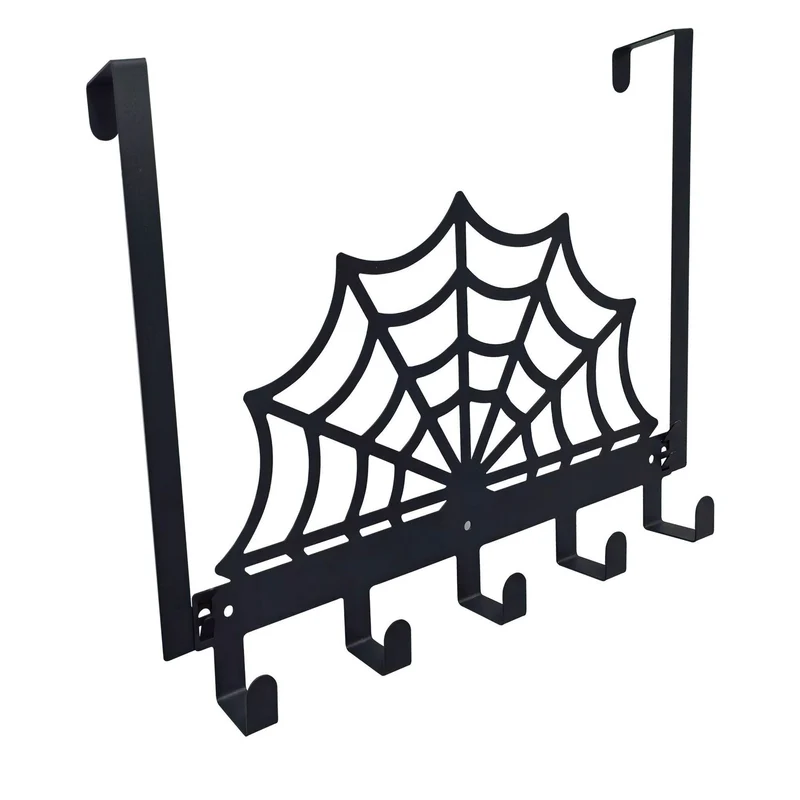 Spider Web-Themed Wall Hook Rack