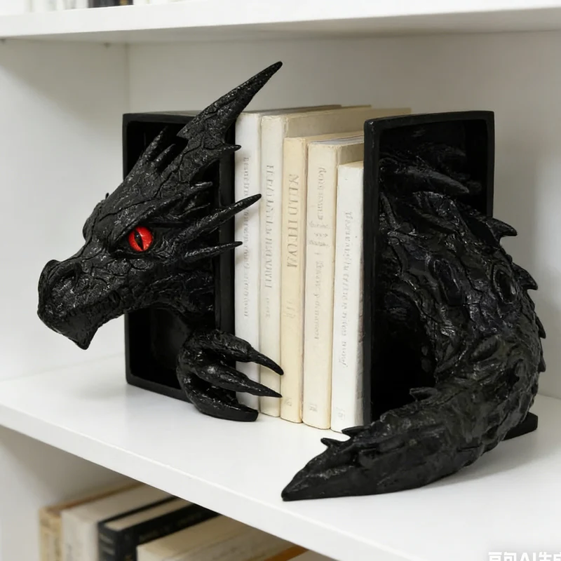 Dragon-Themed Bookend Sculpture
