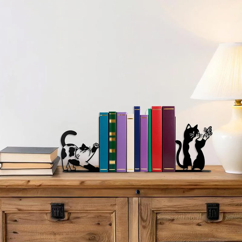 Decorative Cat-Shaped Bookends