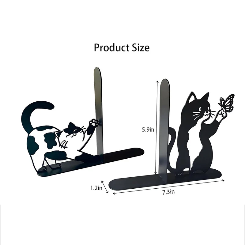Decorative Cat-Shaped Bookends