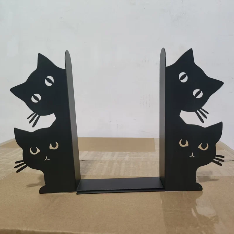 Cat-Shaped Bookend Set