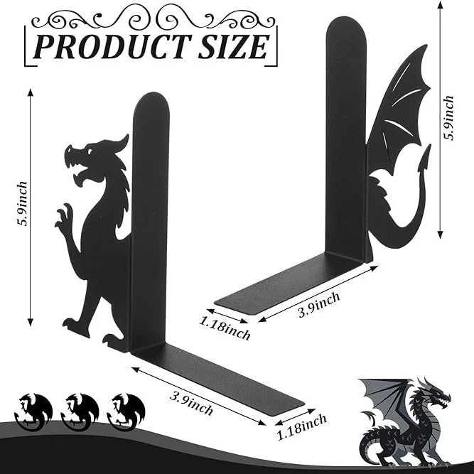 Cat-Shaped Bookend Set