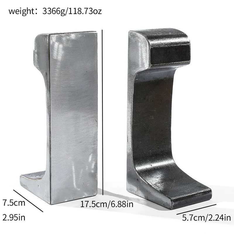 Industrial-Style Metal Bookends