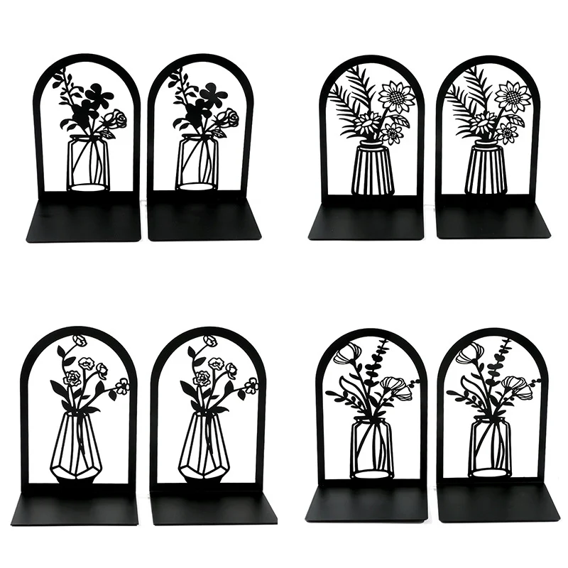 Elegant Floral Metal Bookends