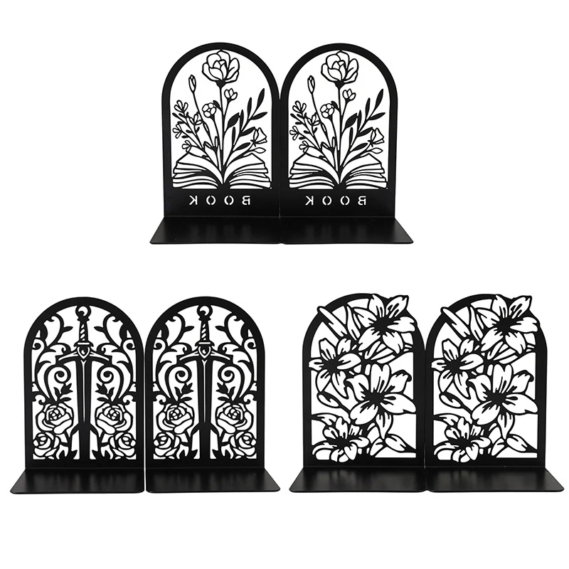 Elegant Floral Metal Bookends