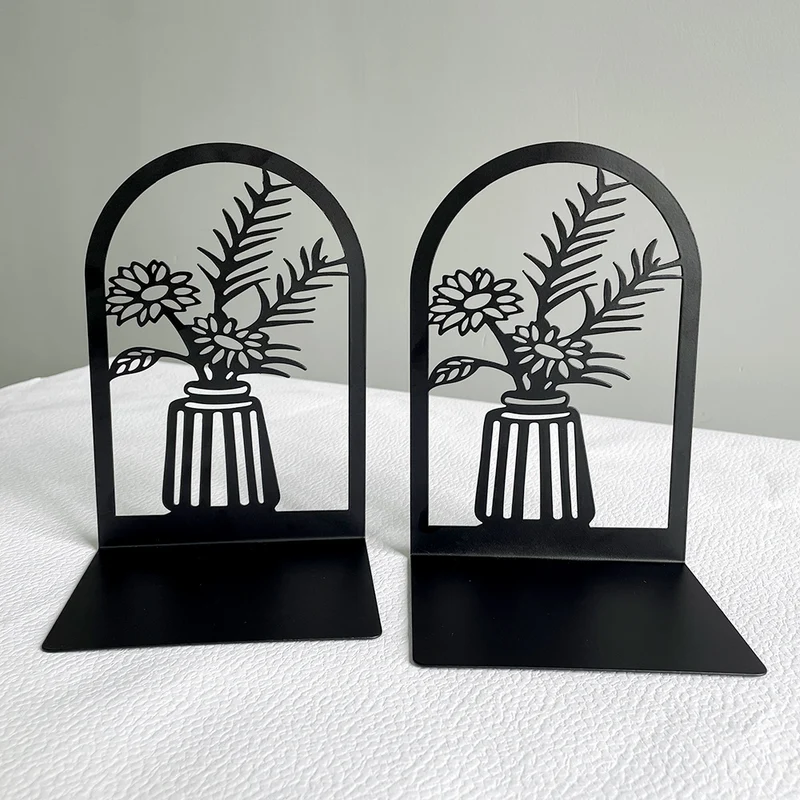 Elegant Floral Metal Bookends