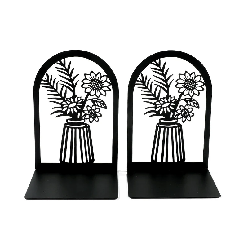 Elegant Floral Metal Bookends