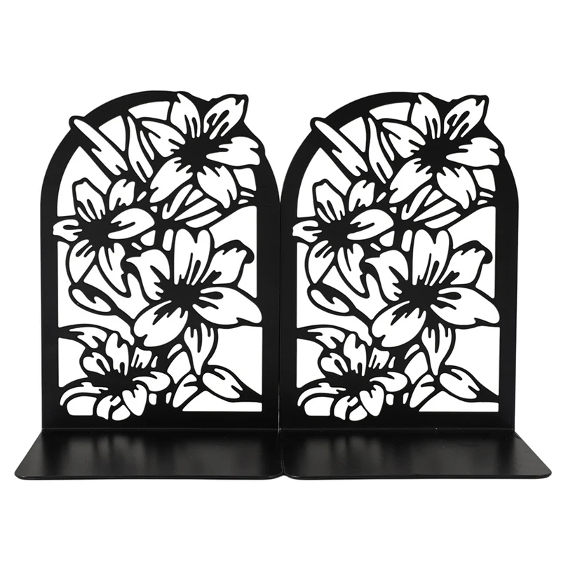 Elegant Floral Metal Bookends