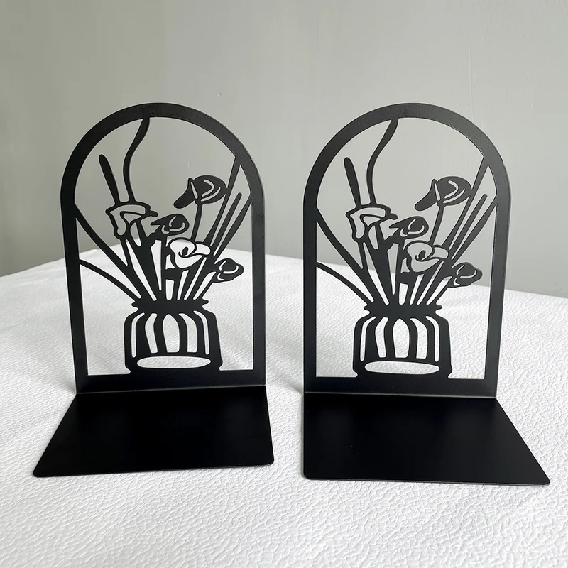 Elegant Floral Metal Bookends