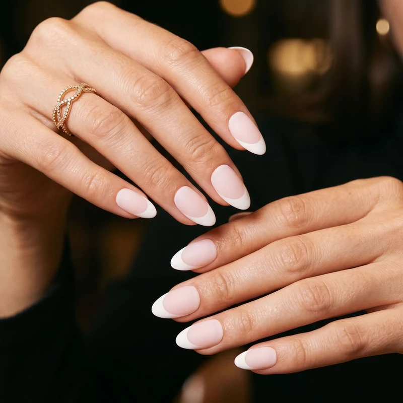 Elegant French Tip Press-On Nails Stornfield 1789389076