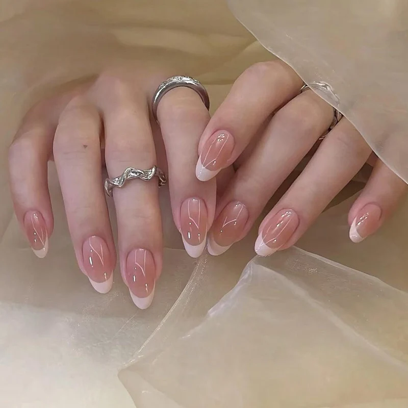 Elegant French Tip Press-On Nails Stornfield 1789388962