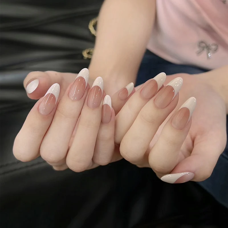 Elegant French Tip Press-On Nail Set Stornfield 1789388881