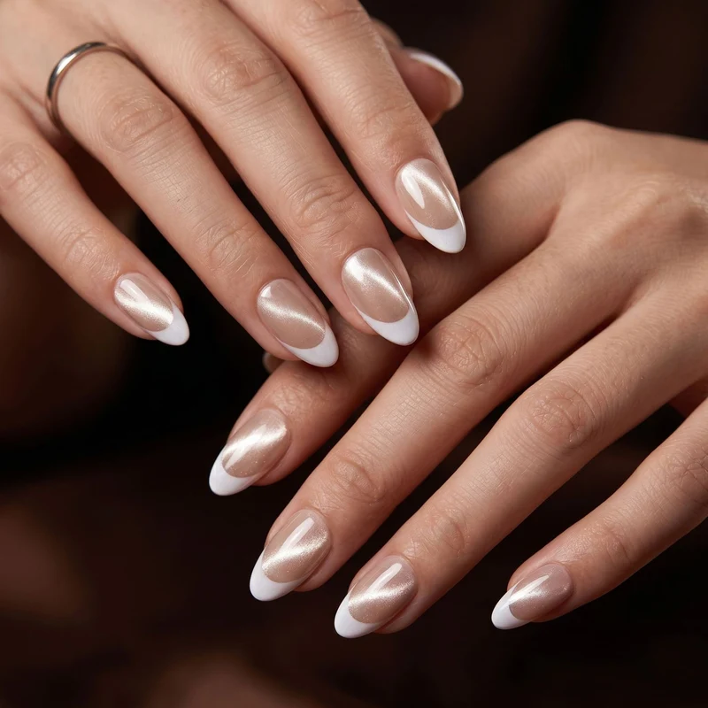 Elegant French Tip Press-On Nail Design Stornfield