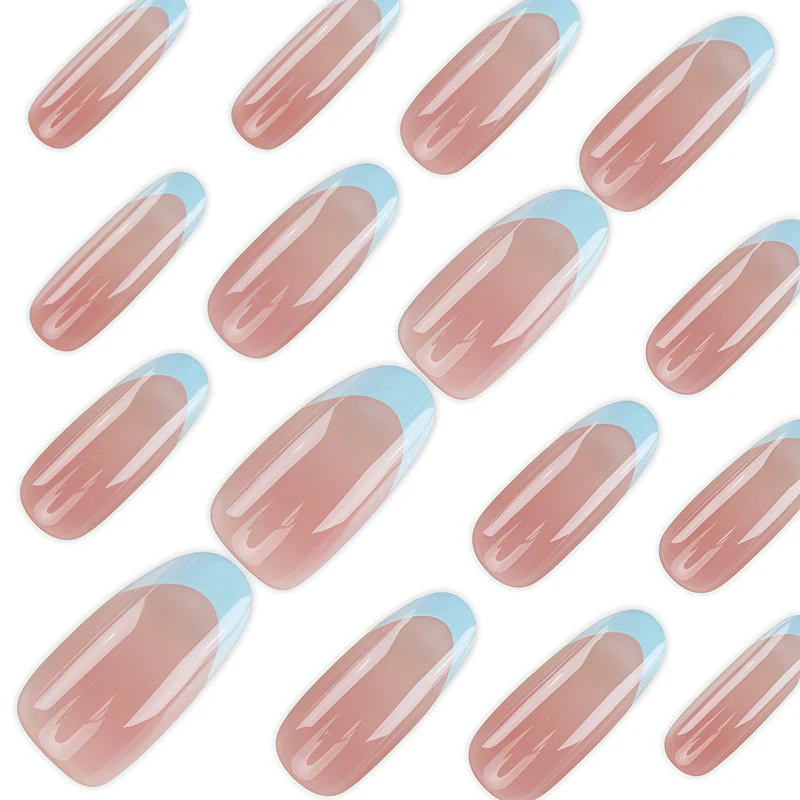 Elegant French Tip Glossy Press-On Nails Stornfield