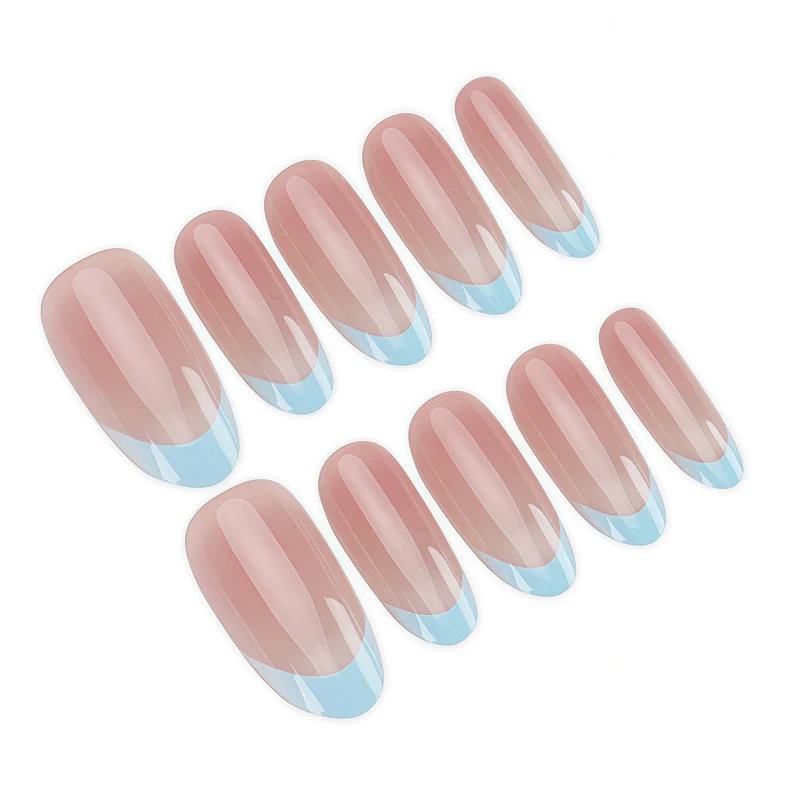 Elegant French Tip Glossy Press-On Nails Stornfield