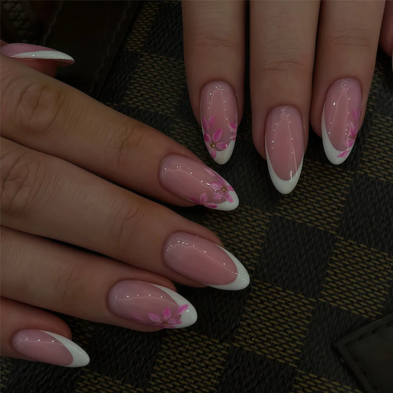 Elegant Floral Press-On Nails Stornfield