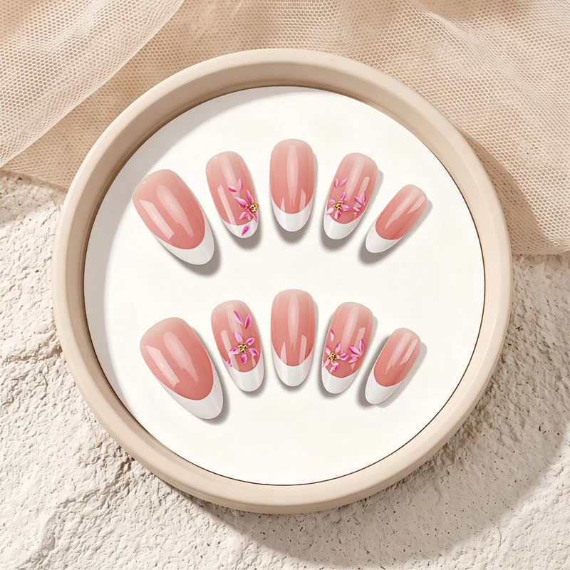 Elegant Floral Press-On Nails Stornfield