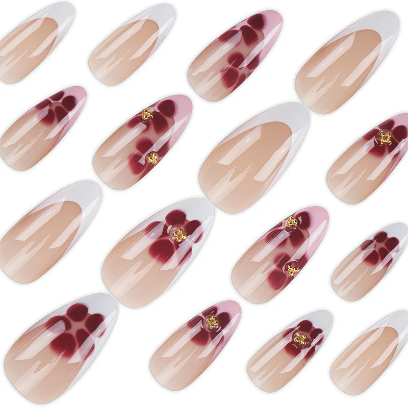 Elegant Floral Press-On Nail Tips Stornfield