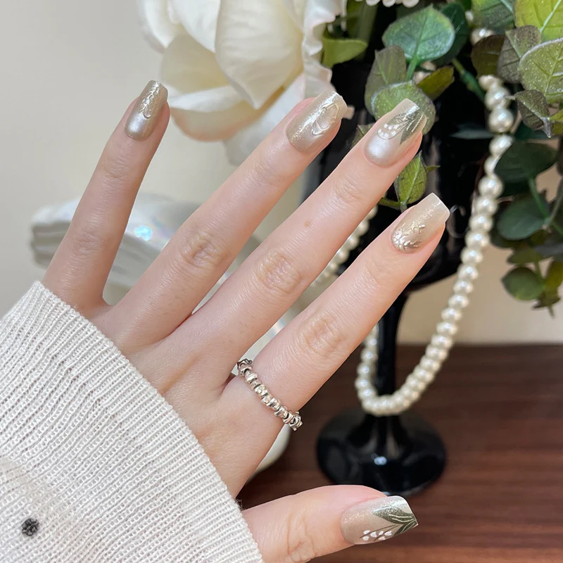 Elegant Floral Press-On Nail Set Stornfield 1789388748