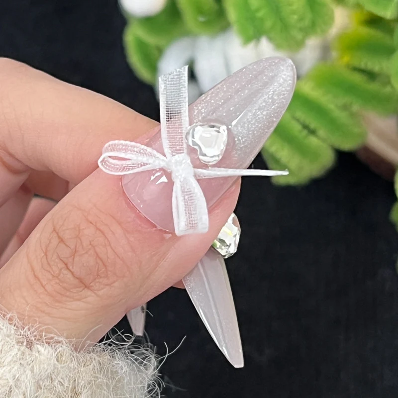 Decorative Stiletto Press-On Nails with Rhinestone Embellishments Stornfield