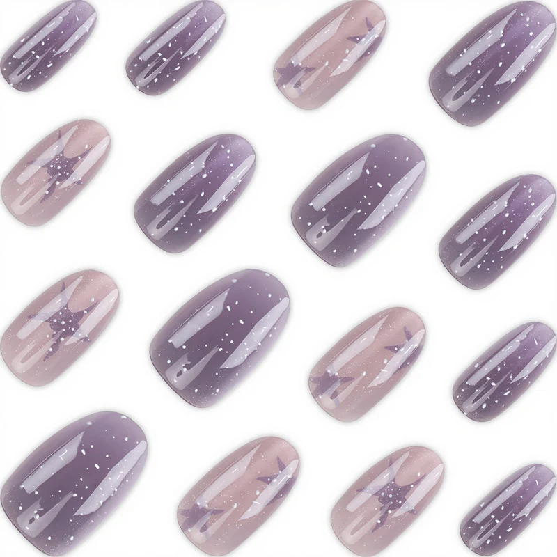Artistic Ombre Glitter Press-On Nail Set Stornfield