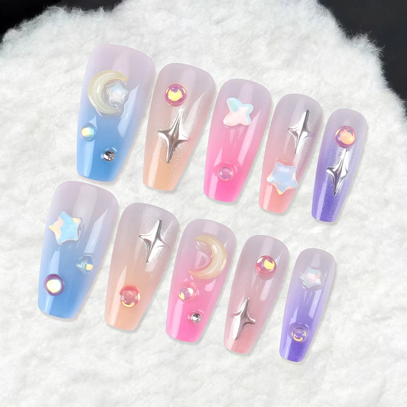 Artistic Nail Design with Celestial Theme Stornfield