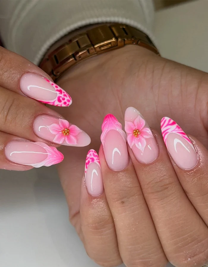 Artistic Floral-Designed Press-On Nails Stornfield