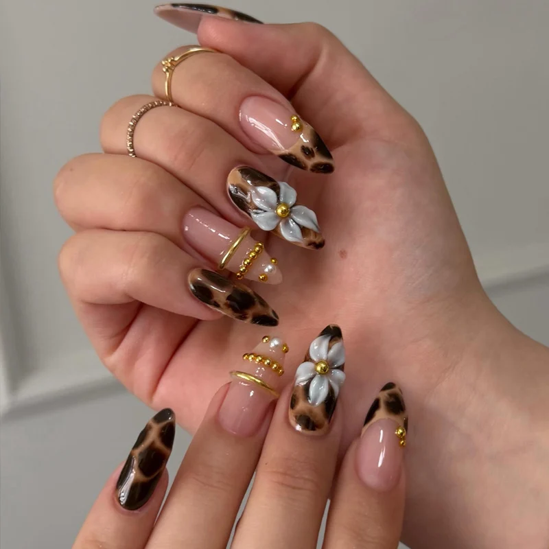 Artistic Faux Leopard Print Press-On Nails Stornfield