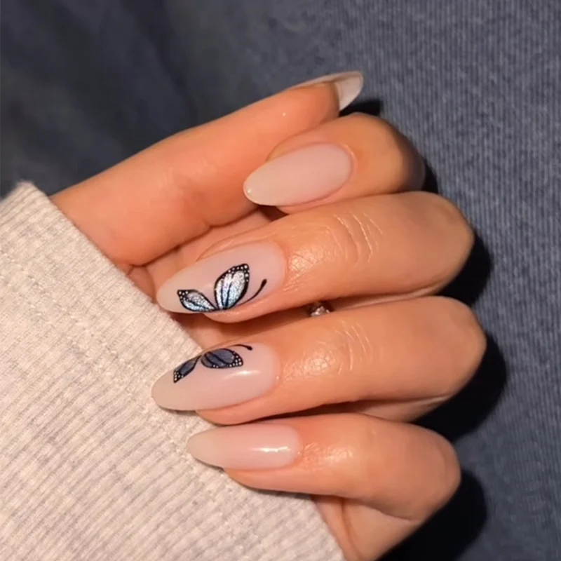 Artistic Butterfly Design Press-On Nails Stornfield