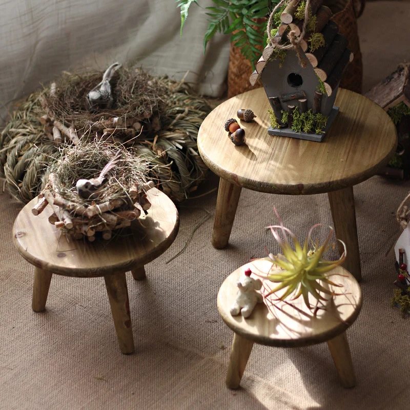Stylish side table made of natural wood Stornfield
