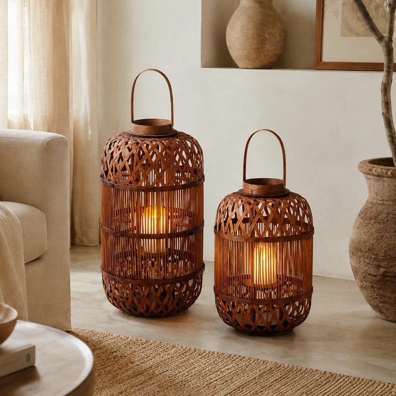 Stylish Handcrafted Rattan Lantern Stornfield