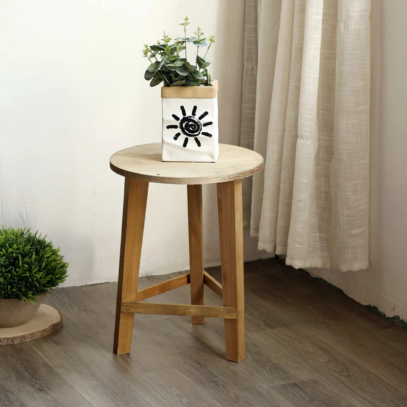 Rustic side table made of solid wood Stornfield