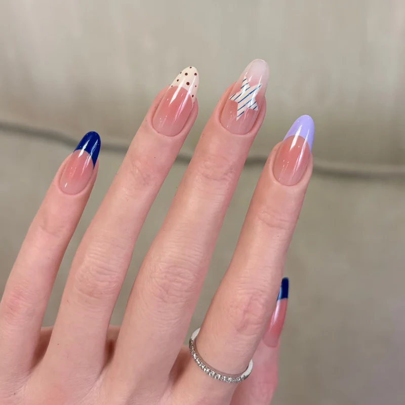 Artistic Press-On Nail Set with Modern Designs Stornfield