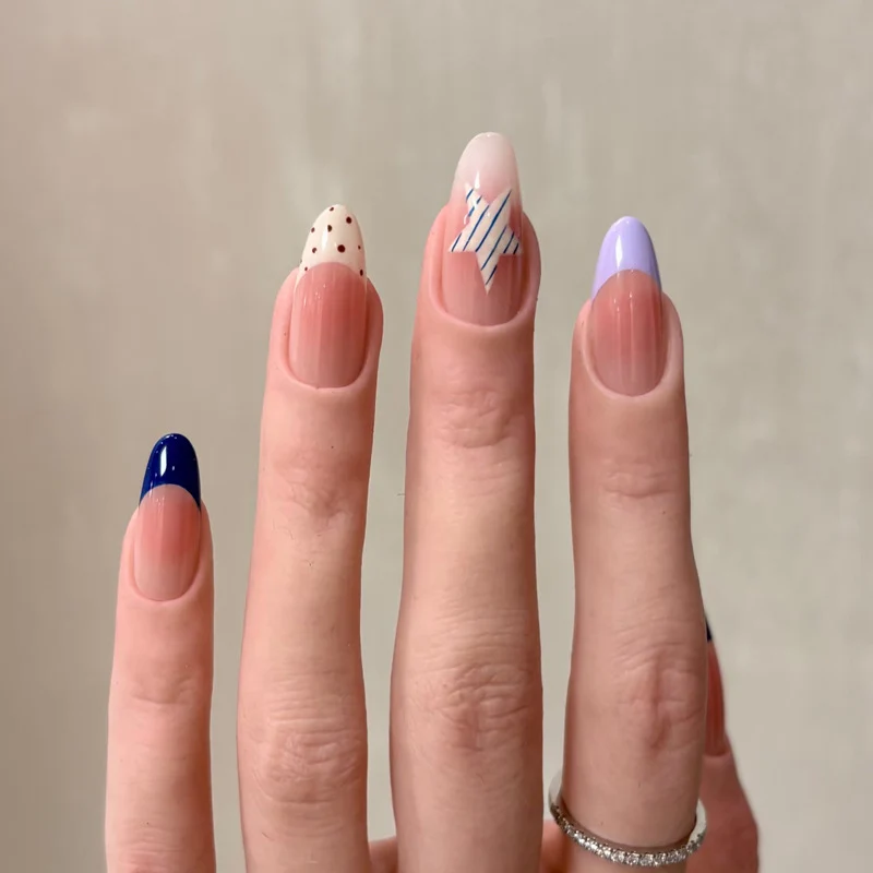 Artistic Press-On Nail Set with Modern Designs Stornfield