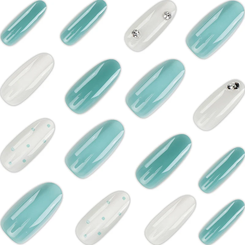 Artistic Press-On Nail Design with 3D Accents Stornfield