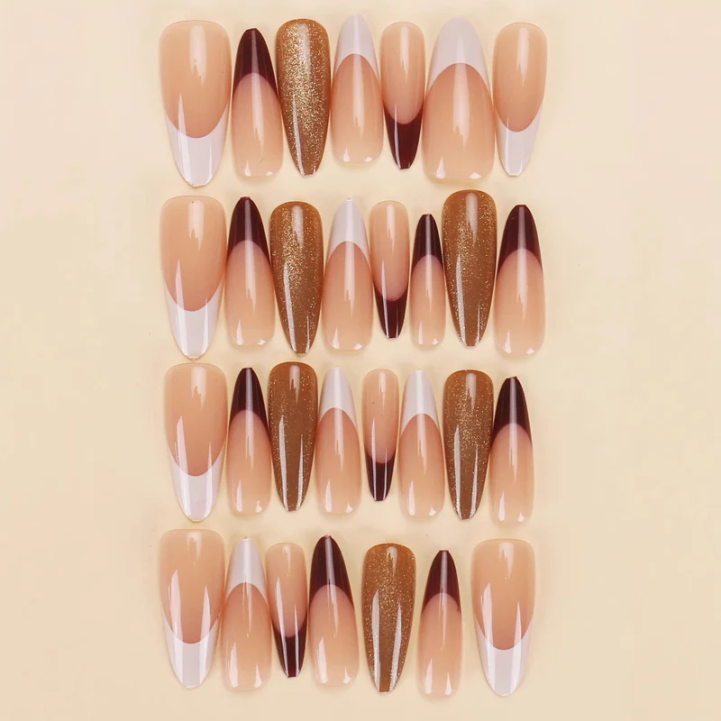 Almond-Shaped Press-On Nails with Elegant Gradient Design Stornfield