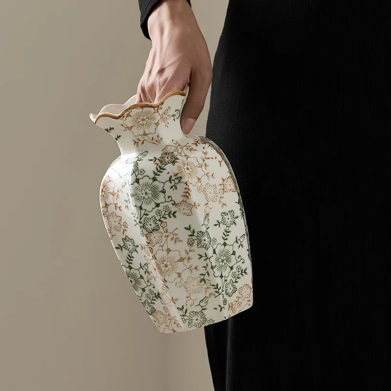 Elegant ceramic vase with floral pattern Stornfield