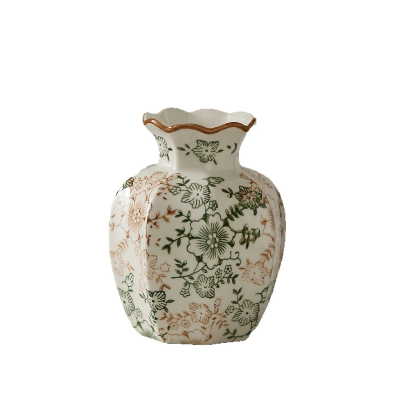 Elegant ceramic vase with floral pattern Stornfield