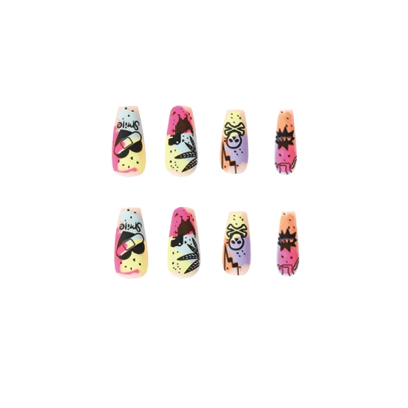 Creative artificial nails with colorful designs Stornfield