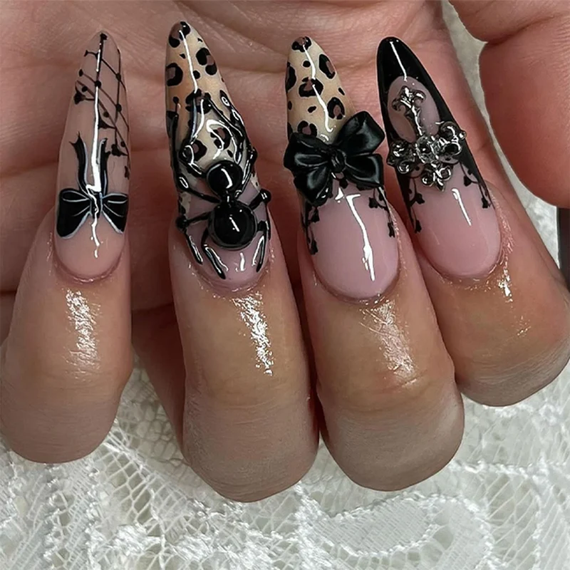 Creative acrylic nails in elegant leopard design Stornfield
