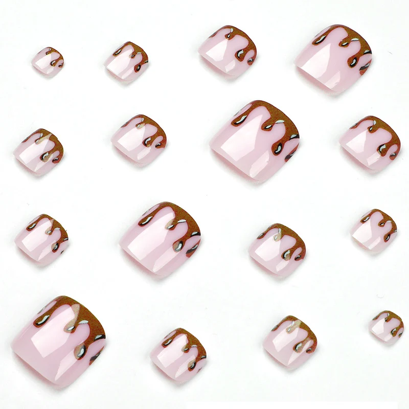 Creative nail art in chocolate glaze design Stornfield