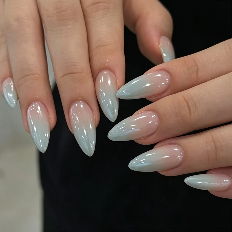 Graphic Stiletto Nails with Elegant Ombre Effect Stornfield