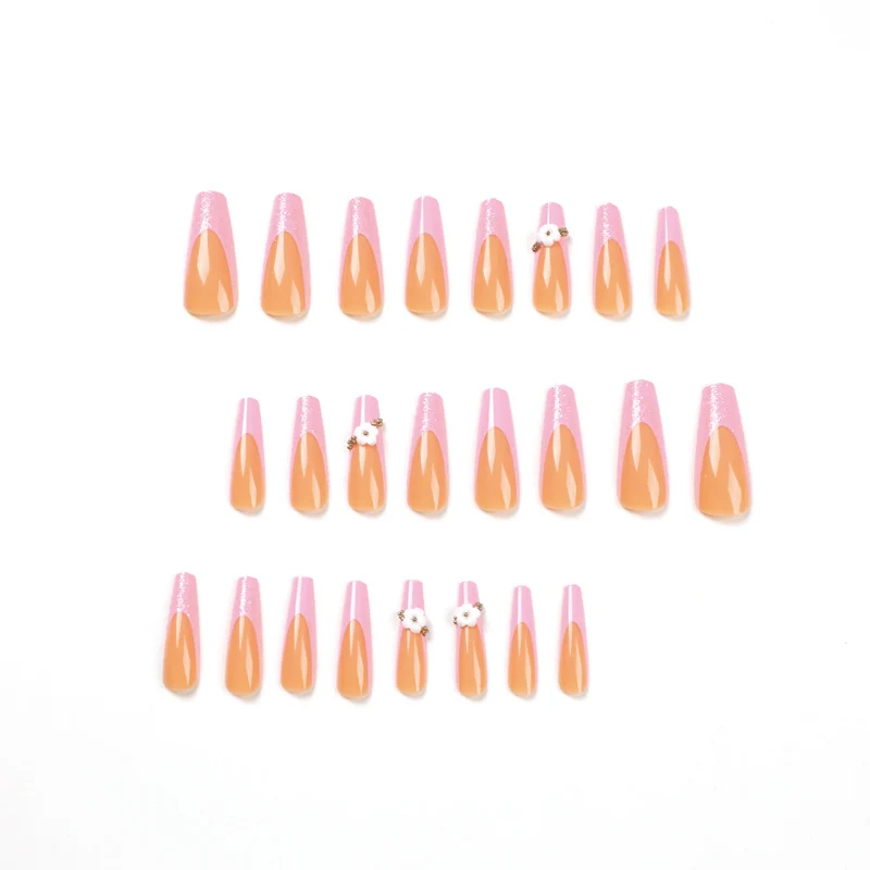 Glittering nail extensions with floral design Stornfield
