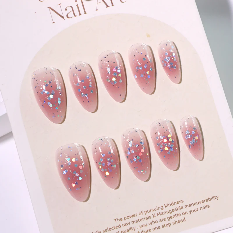Glittering nail extensions with elegant V-design Stornfield