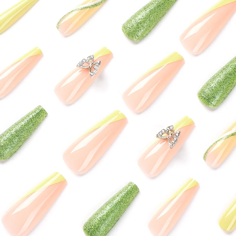 Glittering artificial nails with butterfly design Stornfield