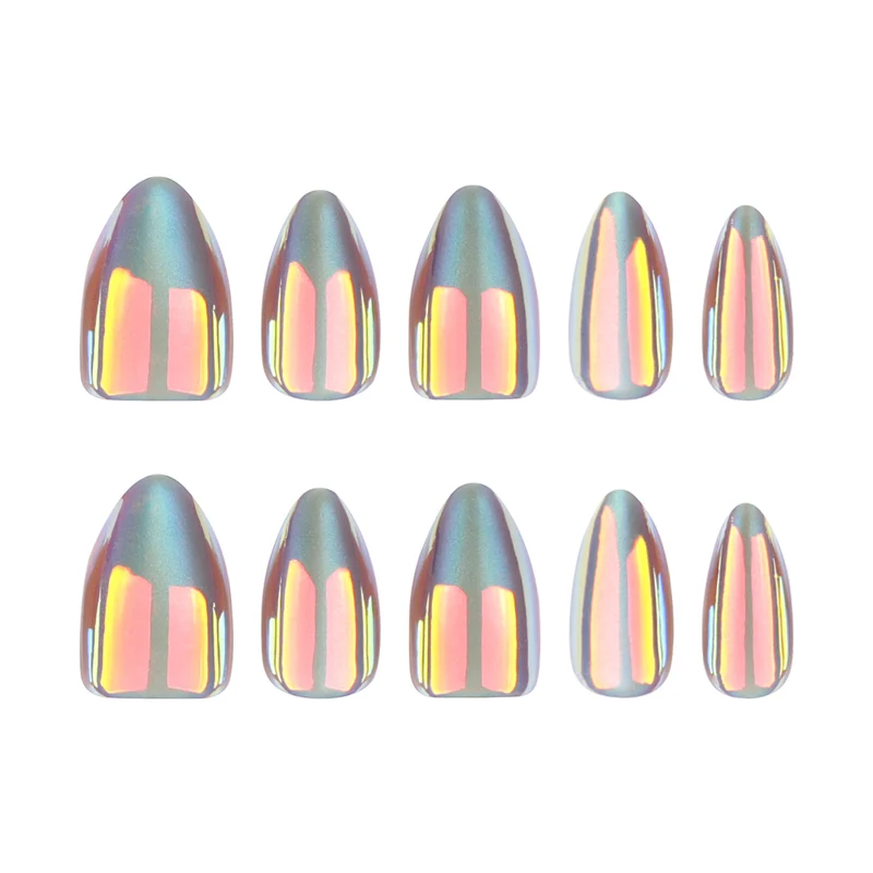 Shiny stiletto nails with exciting design Stornfield