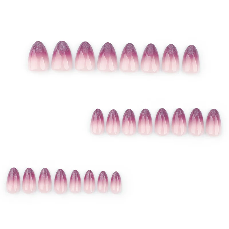 Shiny nail extensions with gentle ombre effect Stornfield