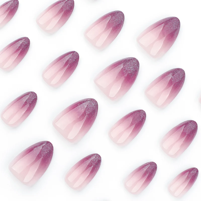 Shiny nail extensions with gentle ombre effect Stornfield